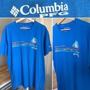 Columbia PFG T Shirt Adult Size 2XL Blue Fishing Tee Reels